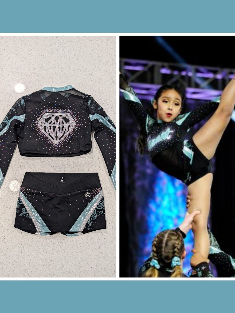 ICONIC Diamond ATHLETE WORN Element Elite Real AllStar Cheerleading Team UNIFORM